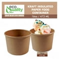 thumbnail image 5 of EcoQuality [75 Pack] 16 oz Disposable Kraft Paper Soup Containers - Pint Ice Cream Containers, Frozen Yogurt Cups, Restaurant, Microwavable, Take Out, Food Storage, Recyclable, 5 of 9