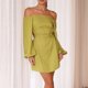 thumbnail image 1 of Vestido Vestido ajustado para mujer Estilo sexy Traje holgado con cuello oblicuo (amarillo mostaza) Cgtredaw Mostaza amarilla T S para Mujer, 1 of 8