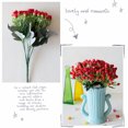 thumbnail image 3 of 2 Pcs Bouquet de Roses Artificielles Simulation Roses Artificielles Décor Floral Maison Bureau Fausses Fleurs en Plastique, Rouge, 3 of 7