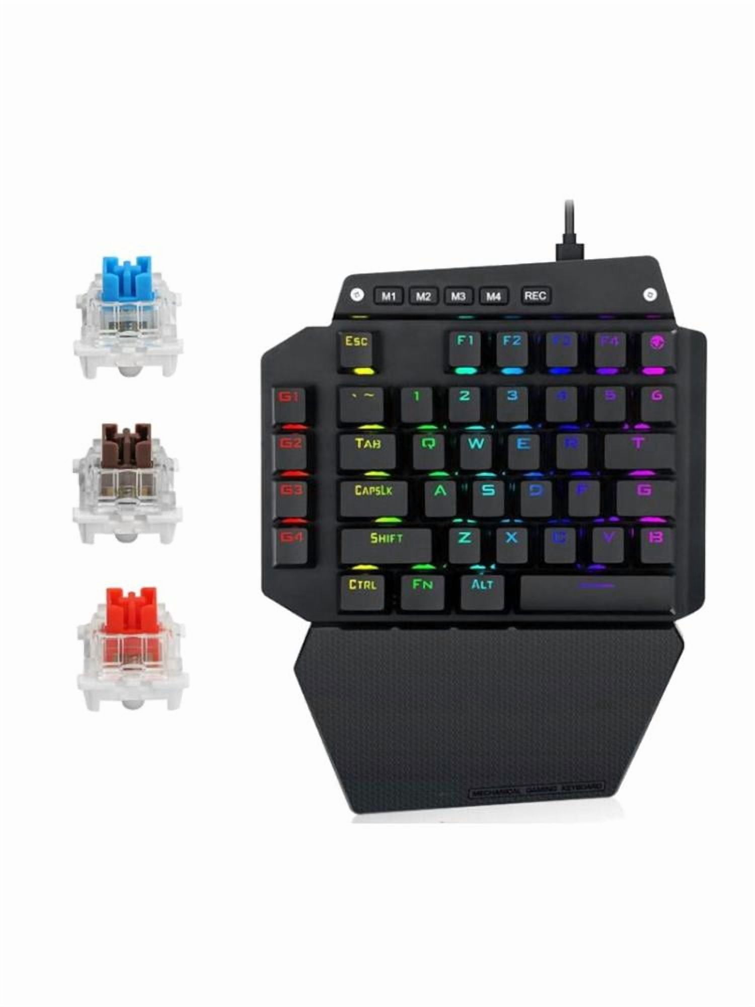 K700 One-hand Mechanical Gaming Keyboard RGB LED Backlight Outemu Switch Full for Key Macro Defines 44 keys Keyboard Rep