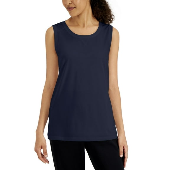 Karen Scott Womens Tunic Tank Top Intrepid Blue S