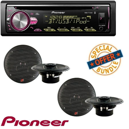 CD Receiver with Improved Pioneer ARC App Compatibility, MIXTRAX, Built-in Bluetooth, and Color Customization W/ Two Pairs Cerwin-Vega XED62 300W 6.5
