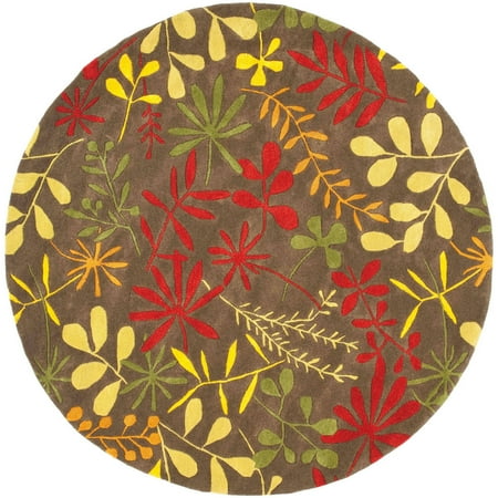 Safavieh Soho Olympia Wool Round Area Rug, Brown/Multi-Color, 6'