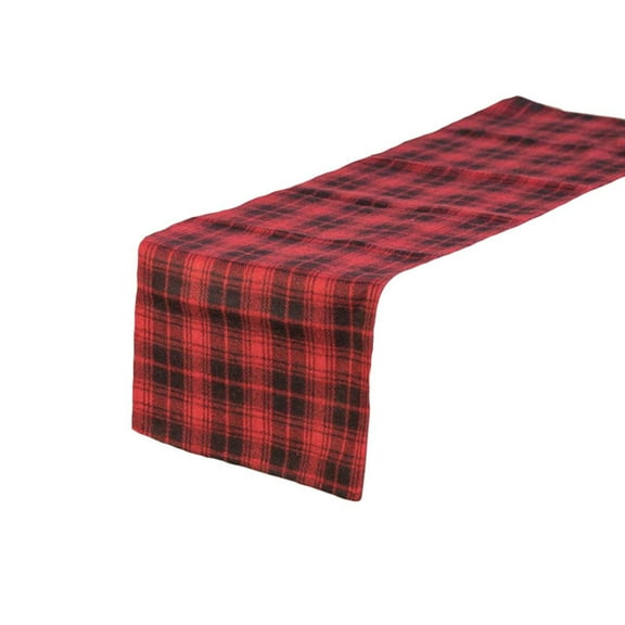 Red & Black Table Runner - Plaid 14x48 - Ragon House