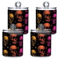 thumbnail image 2 of Colorful Skulls Repeating Pattern Translucent Plastic Cans Storage Canisters with Lid Set of 2, 2 of 7