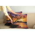thumbnail image 3 of Ambesonne Landscape Throw Pillow Cover 2 Pack, River Mountain Sunset, 18", Burnt Orange Purple, 3 of 6
