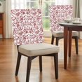 thumbnail image 4 of Red Boho Flower Chair Back Covers, Removable Chair Covers for Dining Chairs Set of 4, Washable Chairs Slipcovers Back Seat Protector for Wedding Party 19"x20", 4 of 9
