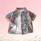 thumbnail image 4 of Corto Vestido de Verano Floral Camisa de Solapa de Manga Corta de los Niños con Patrones Florales Vestido Floral de Seda de Estilo de Playa Casual, 4 of 5