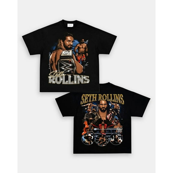 WWE Seth Rollins Graphic T-Shirt – Championship Tribute – Double-Sided Fan Tee