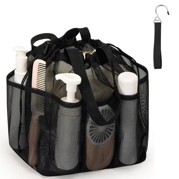 TSV Mesh Shower Caddy Portable with Drawstring, Large Capacity Shower Tote Bag for Camping, Swimming, Gym, Travel, Bathroom, Dorm Room Essentials