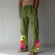 thumbnail image 1 of Pantalones largos de verano para hombre, de algodón y lino, con pierna ancha, estampados, con cordones, para deportes y vacaciones, 1 of 7
