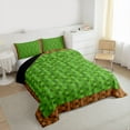 thumbnail image 3 of Feelyou Square Pixelate Miner Full Size Comforter Sets, Video Gaming Bedding Sets, 3pcs, 3 of 8