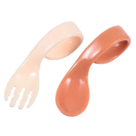 Hytrove Fork and PP Orange 1 Set 3.5In Bended for Toddlers