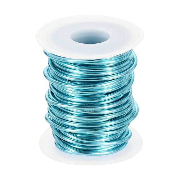 Uxcell 10 Gauge Aluminum Craft Wire 2.5mm 33ft Flexible Bendable Anodized Metal Jewelry Sculpting Wire for Jewelry Making Modelling Craft DIY, Sky Blue