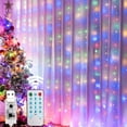 thumbnail image 4 of Cocomy 9.8ft x 9.8ft LED Curtain Lights Christmas Twinkle Star 300 LED Window Curtain String Lights with 8 Lighting Modes Remote Control USB for Xmas Wall Indoor Decoration, 4 of 7