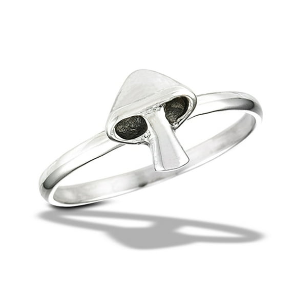 Magic Mushroom Fantasy Shroom Ring .925 Sterling Silver Band Jewelry Female Male Unisex Size 7