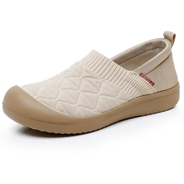 Zapatos Mujeres Casa Slip sobre mocasines transpirable para correr (42) Beige