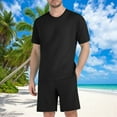 thumbnail image 2 of Miqool Mens and Big Mens Short Sets 2 Piece Outfits Casual Crewneck T Shirt and Shorts Set Summer Tracksuits with Pockets, 2 of 6