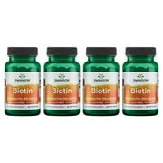 Swanson Biotin - High Potency 10,000 mcg 60 Sgels 4 Pack