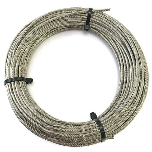 High Brightness Stainless Steel 316 Wire Rope Cable 1/8" 7x19 by 100' Marine Grade