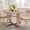 Natural+Black + Solid Wood+MDF + Dining Room, variant on 48 Inch Round Dining Table, Compact Farmhouse Style for 4 Seats, MDF Pedestal Base with Scratch Resistant Waterproof Surface for Kitchen Apartment