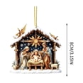 thumbnail image 3 of Yardvibe Handcrafted Christmas Nativity Ornament, 4 Inch Resin Hanging Piece with Radiant Star Accent, Holiday Display for Tree Mantel Shelf Window, Snowy Roof Manger Scene, 3 of 6