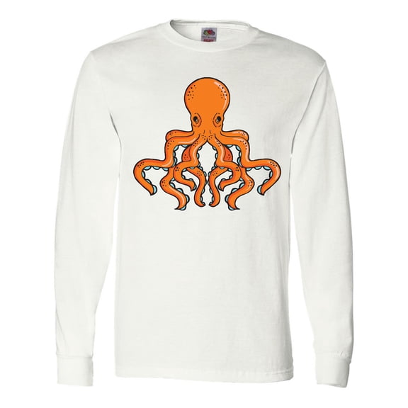 Inktastic Orange Octopus Long Sleeve T-Shirt