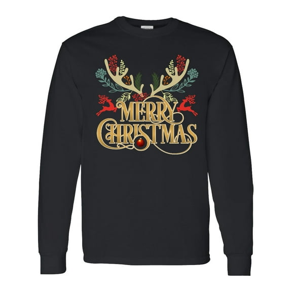 Inktastic Reindeer Christmas Long Sleeve T-Shirt