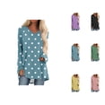 thumbnail image 1 of Hauts à Manches Longues pour Femmes à Pois 2026 Mode Col en V Confortable Coupe Décontractée T-Shirt, 1 of 2