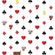 KatchOn, Casino Party Hanging Garlands - Pack of 8, Pre Strung | Casino Theme Garland for Casino Theme Party Decorations | Casino Garland for Casino Night Decorations | Casino Theme Party Decorations