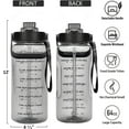 thumbnail image 4 of Half Gallon Water Bottle with Sleeve Water Bottle 64 Oz Water Bottle with Time Marker, 1/2 Gallon Half Gallon Water Bottle with Straw and Gym Yoga Water Jug for Women Cute Paws, 4 of 6
