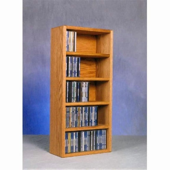 Solid Oak Desktop or Shelf CD Cabinet - Honey Oak