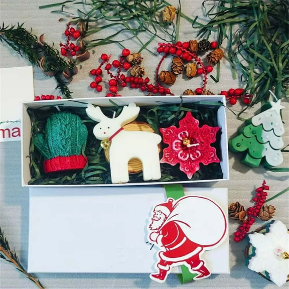 Handcrafted Holiday Scented Candles, Christmas Gift Set with Festive Scents like Pine & Cinnamon, Aromatherapy Candles for Home Decor, Holiday Party Favors, Hand-Poured Soy Wax Candles in Gift Box