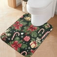 thumbnail image 2 of Yayeee Bath Rug for Bathroom Floor Non Slip Rectangle Fluffy Soft Absorbent Mat, 16"x24", Black Christmas Holly, 2 of 7