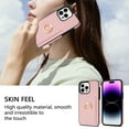 thumbnail image 3 of Nalacover for iPhone 12 Pro Max Wallet with Card Holder Slot, 360°Rotation Ring Holder Kickstand Cover for Men Women Protective Premium PU Leather Shockproof Cover For iPhone 12 Pro Max, Pink, 3 of 11
