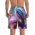thumbnail image 3 of KLL Beautiful Flower Blue Bird Men's Casual Summer Beach Shorts Hawaiian Shorts with Pockets-Large, 3 of 5