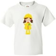 thumbnail image 3 of Inktastic Girl With Brown Hair, Yellow Raincoat, Frog Youth T-Shirt, 3 of 5