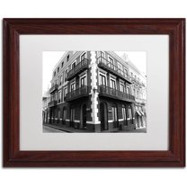 Trademark Fine Art "Old San Juan 9" Canvas Art by CATeyes, White Matte, Wood Frame