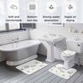 thumbnail image 5 of Sage Green Flowers Bath Mat 3 Piece Bathroom Rug Set, Watercolor Retro White Floral Leaves Non Slip Bath Rug Contour Mat and Toilet Lid Cover, Absorbent Shower Mats Soft Bath Rugs and Mats Sets, 5 of 8