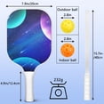 thumbnail image 4 of Pickleball Paddles Set Of 2, Fiberglass Surface, Galaxy Print, 4 Balls & Bag, 4 of 5