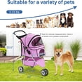 thumbnail image 4 of Dkeli 3-Wheeled Folding Dog Stroller with Free Pad & Cup Holder, Pink, 4 of 7