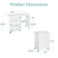 thumbnail image 3 of Best Choice Products Sewing Machine Table & Desk w/ Craft Storage and Trays - White, 3 of 8