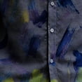 thumbnail image 6 of GUZOM Mens Short Sleeve Button Down Shirt Abstract Brushstroke Print, Stretch & Wrinkle Resistant Hawaiian Style Casual Top, Gray,Size 2XL, 6 of 8