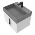 thumbnail image 2 of Amazon 24" White Wood Floating Vanity with Gray Top and Black Trim, 2 of 10