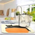 thumbnail image 2 of Yayeee Dish Drying Mat for Kitchen Counter Ultra Absorbent Easy Clean Pad 18x16", Black Cat Orange Ball, 2 of 7