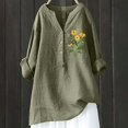 thumbnail image 2 of asddcavvf Blouse pour Femmes Mode Décontractée Col en V Manches Longues Chemise Unie Imprimée, 2 of 4