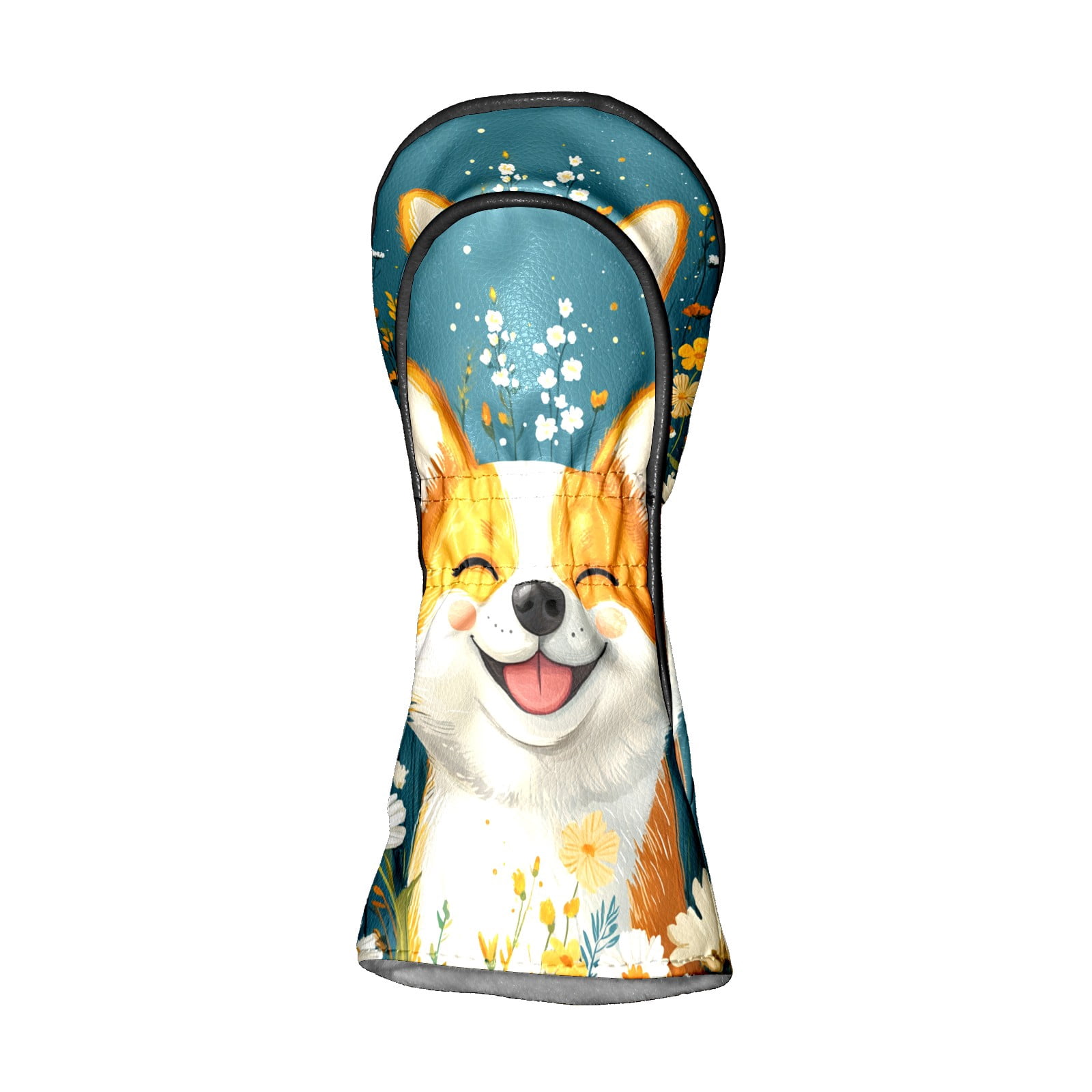 Golf Club Covers PU Leather Waterproof Head Covers for Fairway Woods Hybrids Cute Puppy