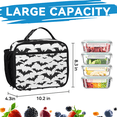 thumbnail image 6 of Herdesigns Halloween Bat Backpack with Lunch Box Black and White Bat Lightweight Large Travel Work Laptop Backpacks Set Casual Daypacks, 6 of 8