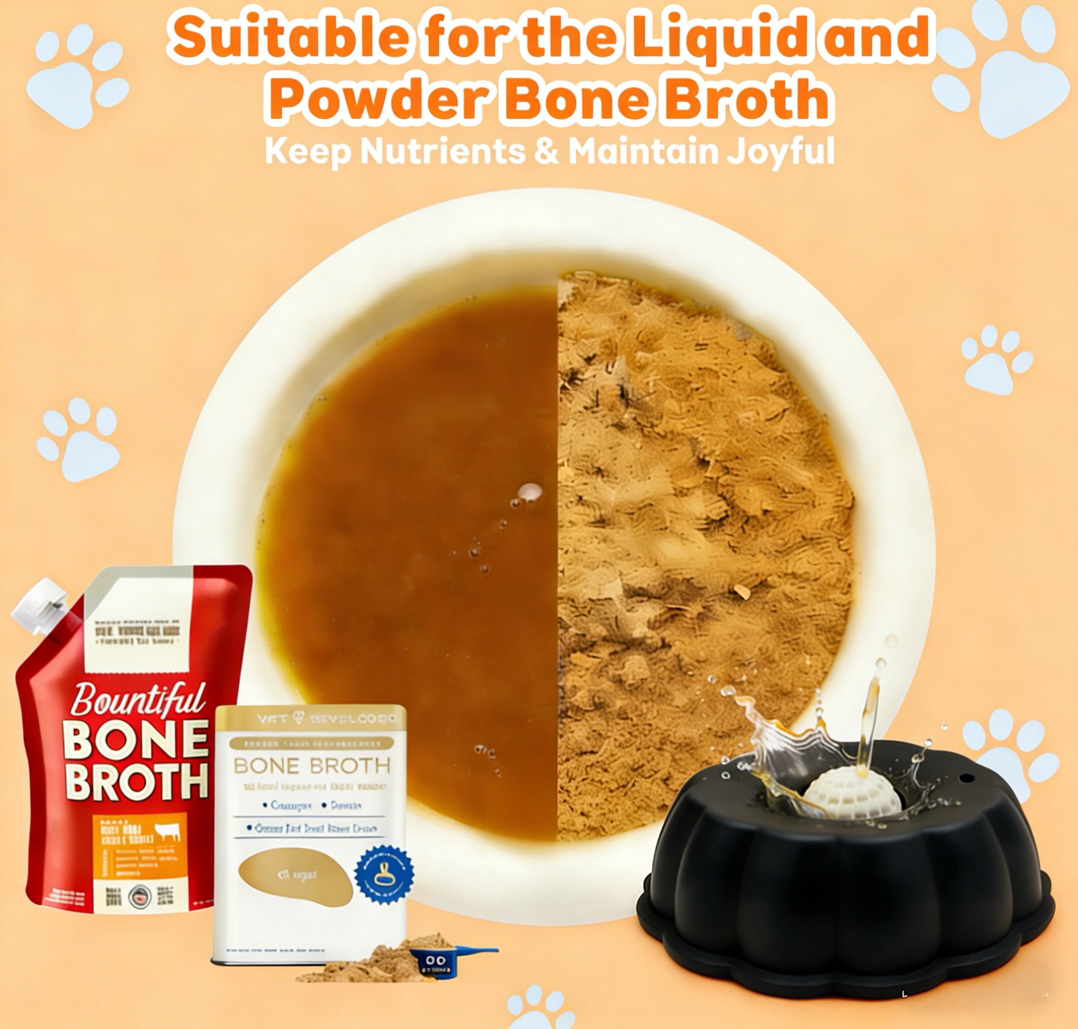 Dog Slow Feeder, Wet Food Liquid Treat Bowl, Anti-Slip Stable Bone Broth Dog Lick Bowl for All Breeds