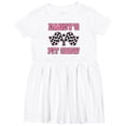 thumbnail image 3 of Inktastic Daddy's Pit Crew Design with Checkered Flags Girls Toddler Dress, 3 of 5